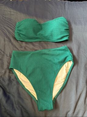 Joe Fresh Emerald Textured Bandeau Bikini Set